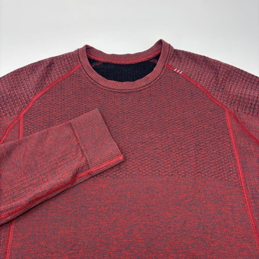 Lululemon Small Heathered Red Engineered Warmth Long Sleeve Wool Blend Crewneck